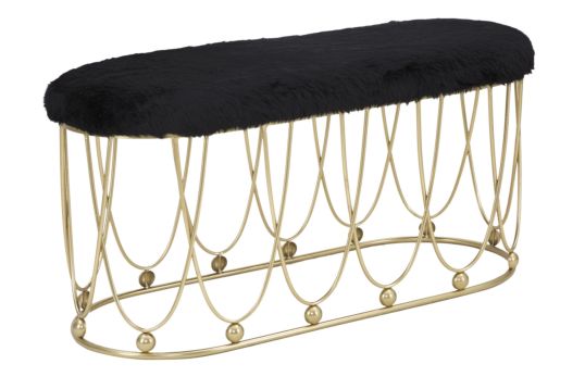 PANCA AMELIE NERO CM 91,5X40,5X46