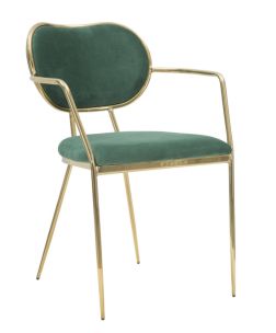 SEDIA GLAM THIN VERDE CM 54X57X76 SET 2 PZ