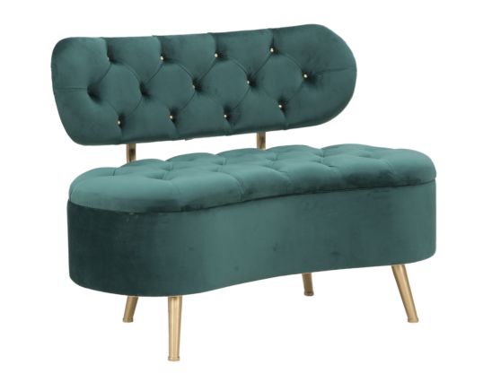 PANCA GLAM CURVA VERDE CM 105X64X79