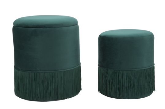 PUFF/CONTENITORE LINES COPPIA VERDE CM Ø 35X42-30X32