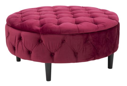 PUFF/CONTENITORE QUEEN BORDEAUX CM Ø 90X40