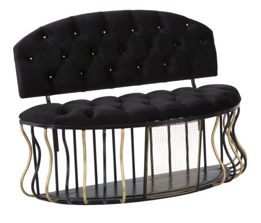 PANCA GLAM BLACK/GOLD CM 128X57X90