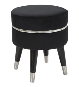 SGABELLO PARIS NERO/SILVER CM Ø 35X40,5