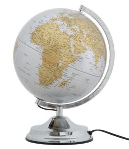 MAPPAMONDO SILVER NEW C/LUCE CM Ø 25X38